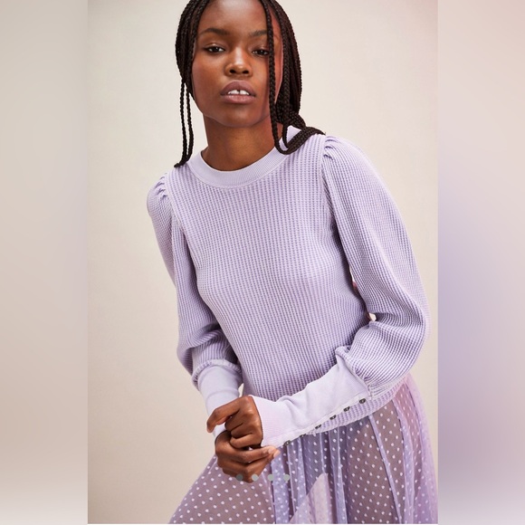 Free People Tops - NWT Free People FP One Wesley Thermal Top Sugared Violet